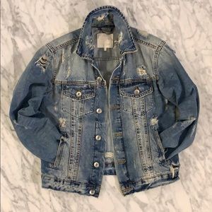 Zara Blue Distressed Jean Jacket
